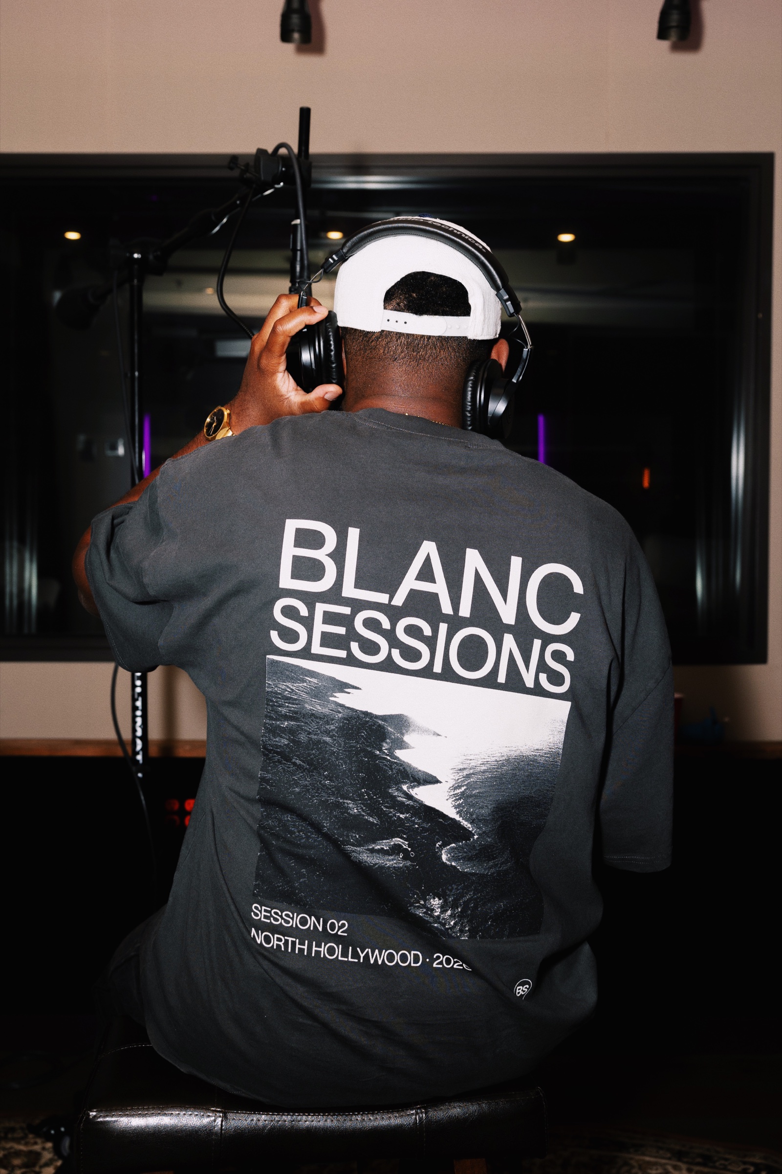 Kenwood Studios founder Ike Nichols listening during a BLANC SESSIONS recording session